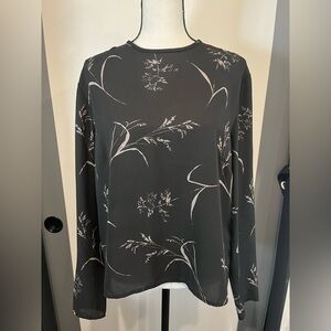 Y2K Jones Wear Black and Silver Floral Long Sleeve Blouse